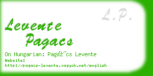 levente pagacs business card